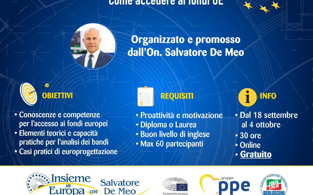 L’EUROPA DELLE POSSIBILITA’ E DELLE OPPORTUNITA’: A SETTEMBRE PARTE IL MIO TERZO CORSO DI EUROPROGETTAZIONE