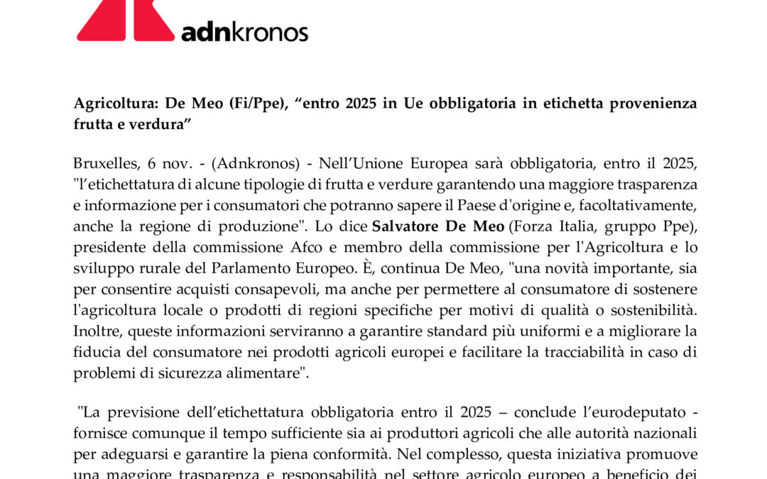 ADN-Kronos 6 Novembre 2023