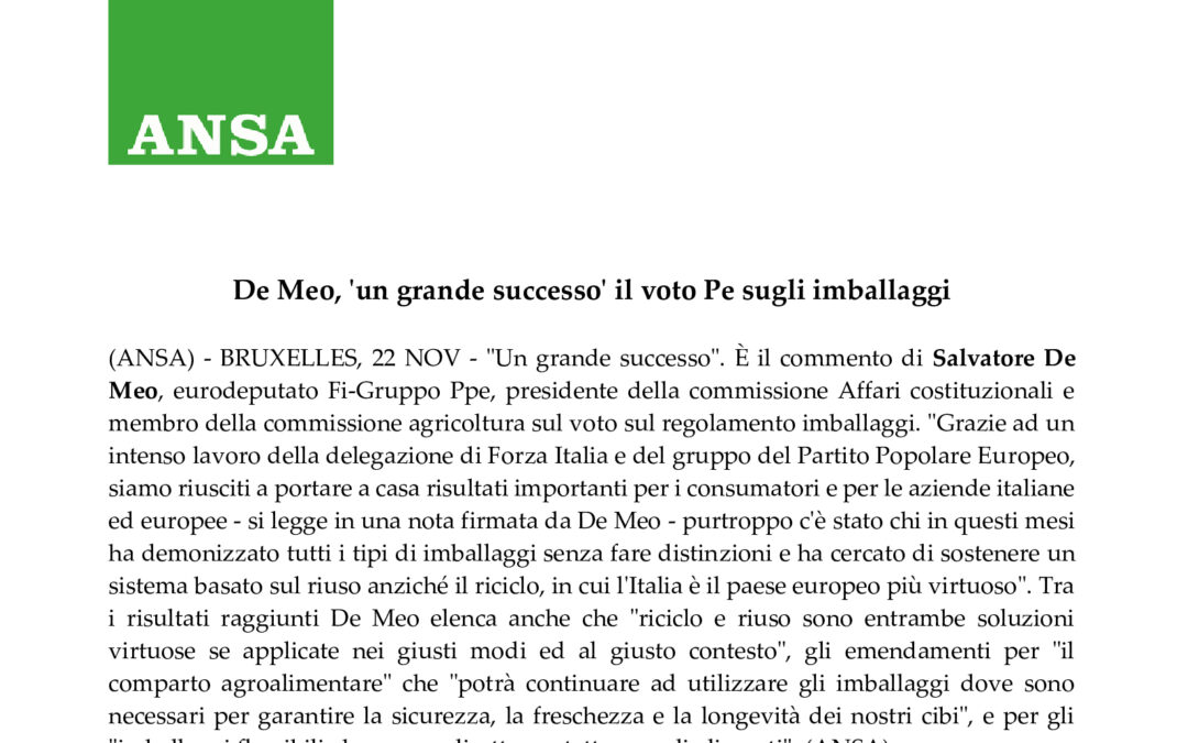 ANSA 22 Novembre 2023